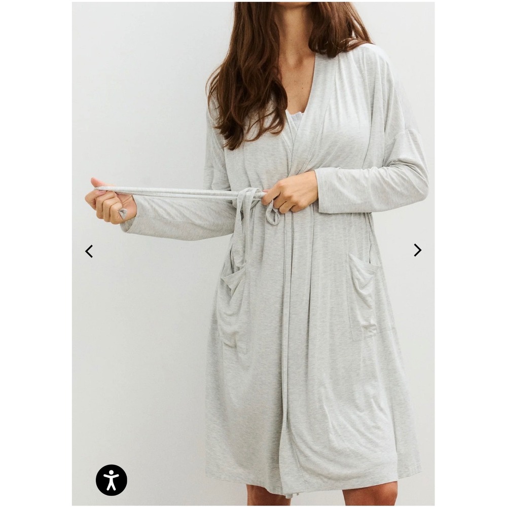 HATCH Maternity Softluxe Grey Wrap Robe Long Sleeve Pockets OS Made in USA $168